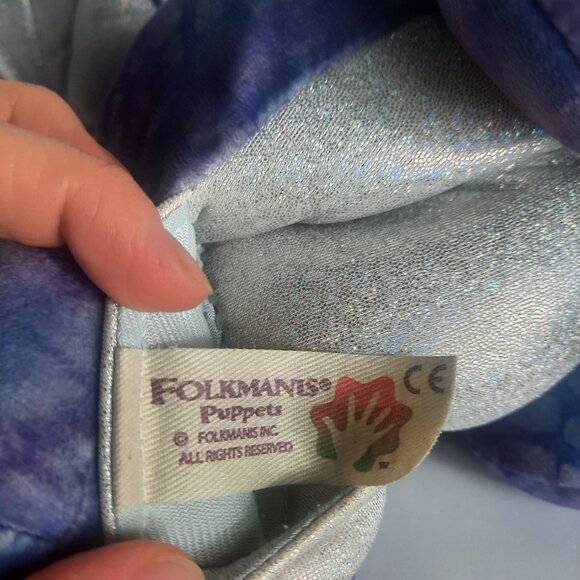 EUC Folkmanis Large Purple Beaked Dragon Griffon Hand Puppet Plush Toy EYELASHES - Picture 4 of 5